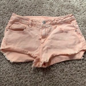 Delia's Pastel Orange Low Rise Jean Shorts